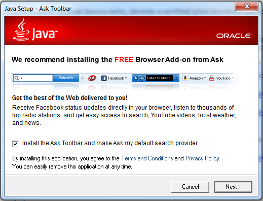 Java-AskToolbar Instalace Javy – zdarma si můžete zpomalit prohlížeč „Ask Toolbarem“